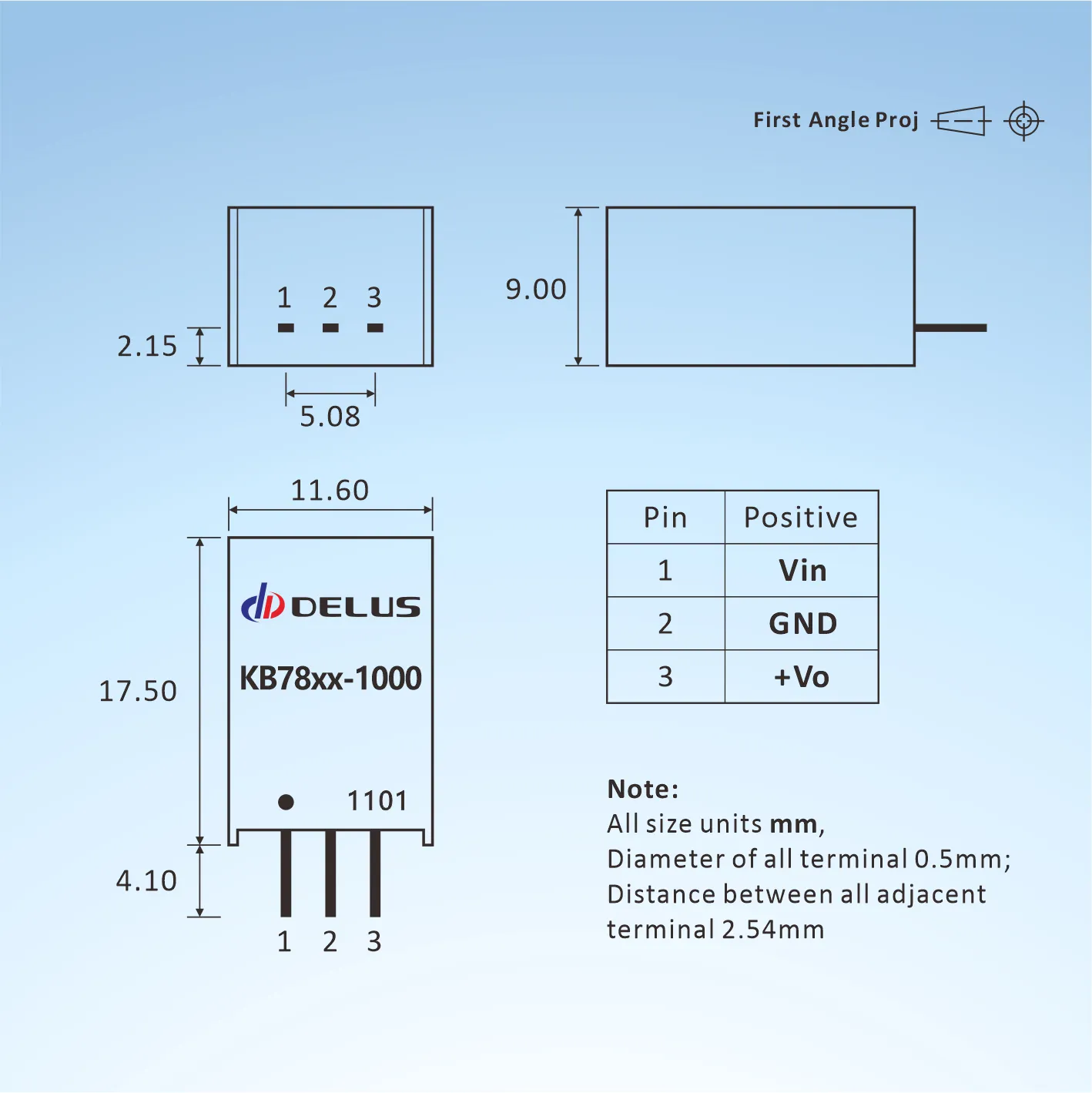KB7805-1000 Switching Regulators - Pinout